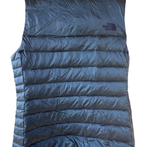 The North Face Down Quilted Puffer Vest Women's Size Large Feather 550 Blue - Picture 2 of 14